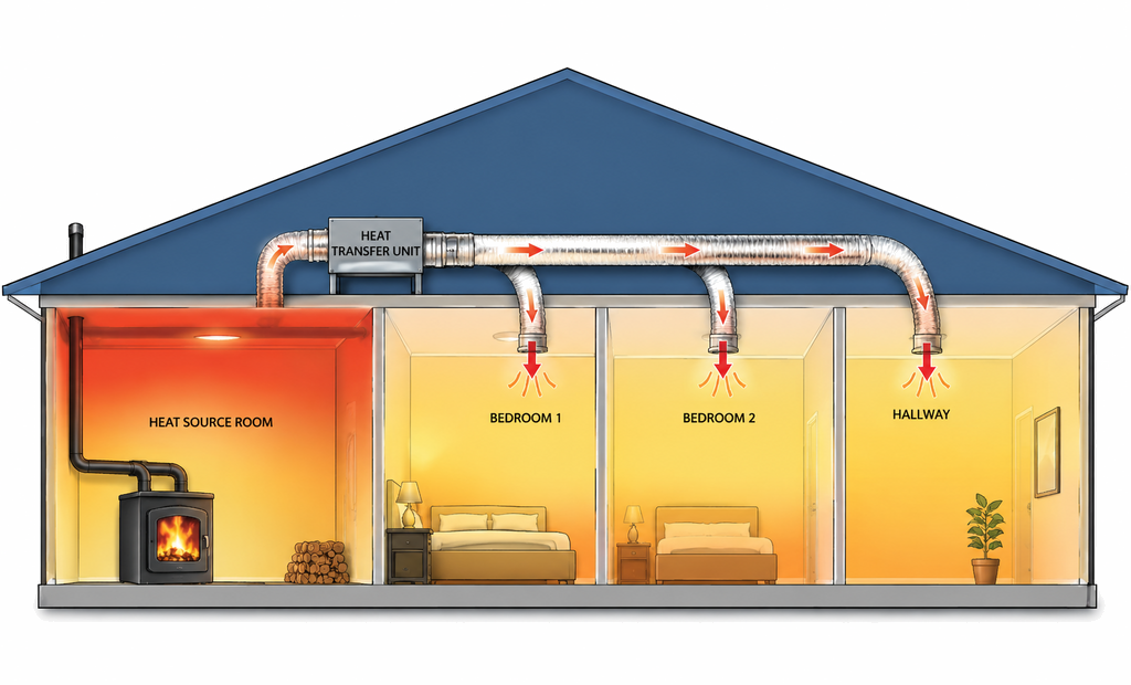 Heat transfer systems such as Smart Vent or Moisture master nz.
Reduce cold spots while creating a more even and consistent temperature.